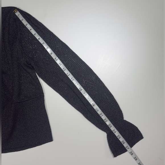 Anthropologie Glossy Black Wrap blouse 🖤✨
*NEW WITH TAGS 🏷️ - Picture 8 of 12